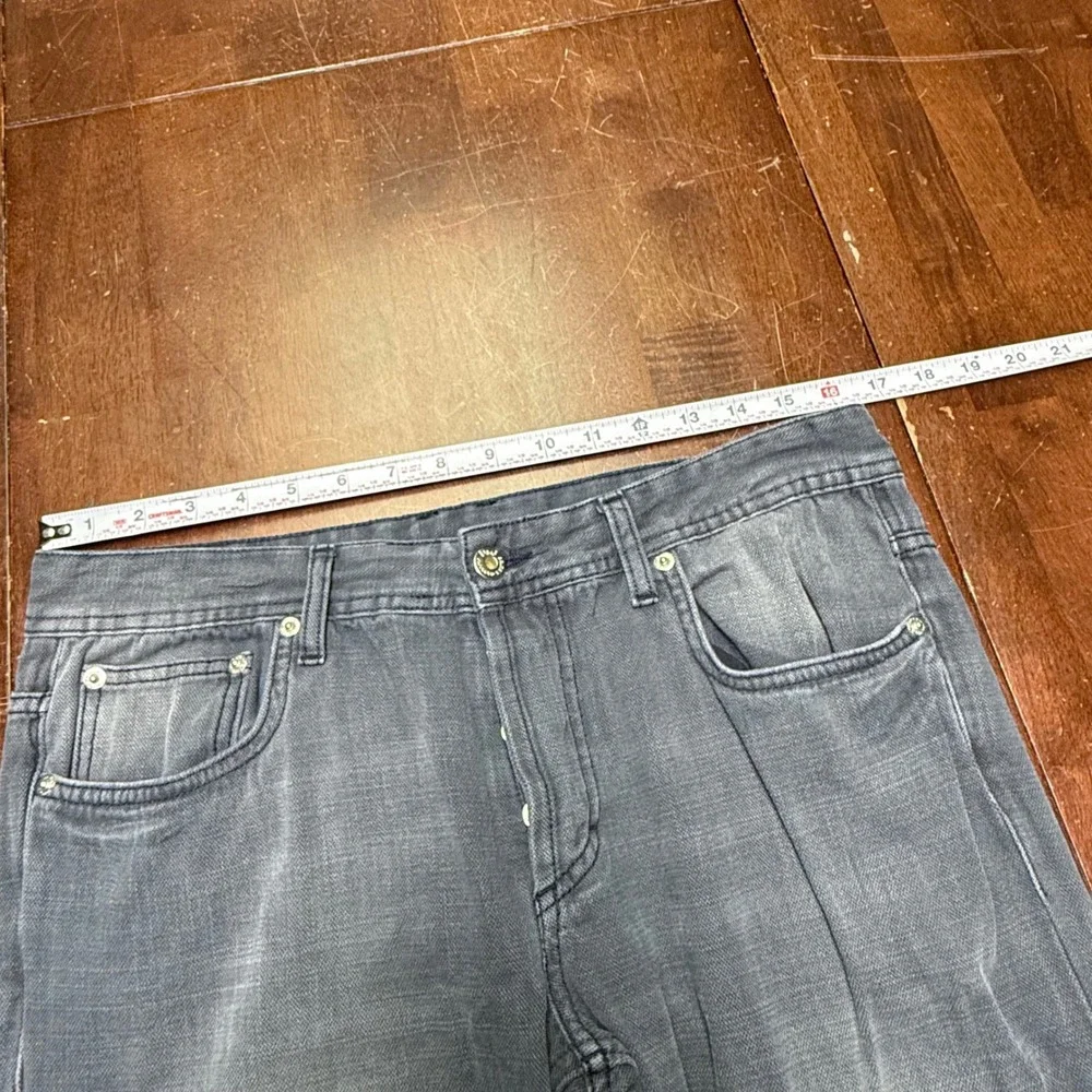D&G Dolce & Gabbana Jeans Mens 34/32 Grey Straight Leg Metal Logo Plaque R50000